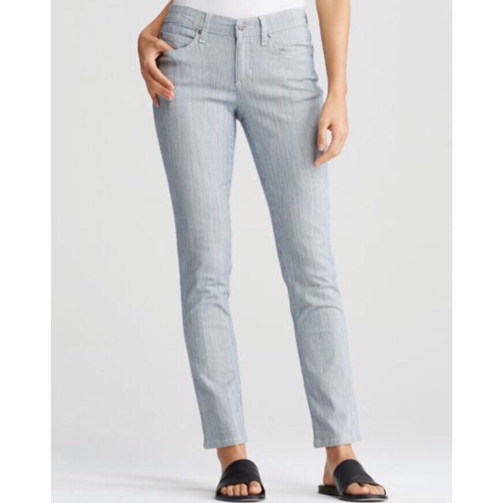 Eileen Fisher Striped Tencel Slim Boyfriend Jean